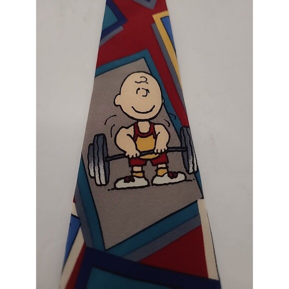 Peanuts Gang Charlie Brown Snoopy Sports Athletic Games of Life Neck Tie Silk - Picture 4 of 8